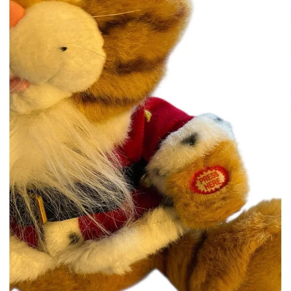 House Of Lloyd Musical Christmas Kitty Plush Orange Tabby Cat 12